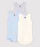 Babies' Starry Openwork Sleeveless Organic Cotton Bodysuits - 3-Pack variante 1