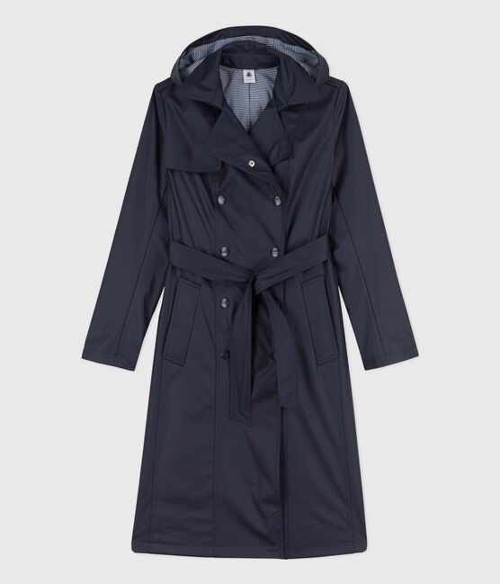Women's Hooded Trench Coat SMOKING blue