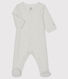 White velour star print sleepsuit