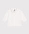 Babies' plain cotton shirt ECUME white