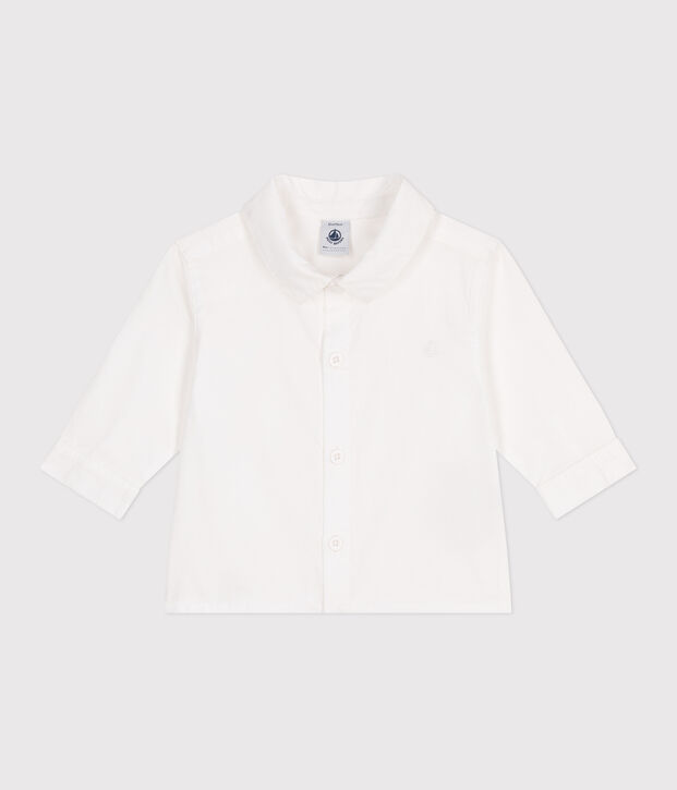 Babies' plain cotton shirt white