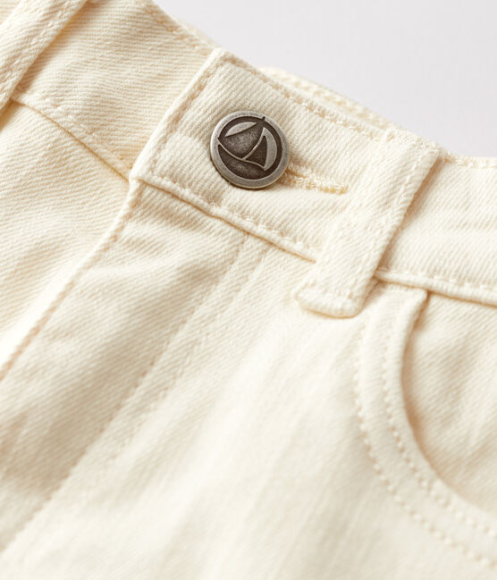 Girls' Denim Shorts AVALANCHE Ecru