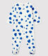 Baby Girls' Blue Heart Fleece Sleepsuit