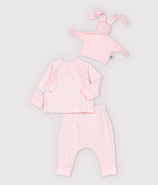 Baby Girls' Pink Organic Cotton Clothing - 3-Pack FLEUR pink/EDNA blue