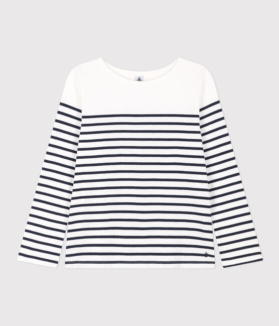 Women's Breton Cotton Top MARSHMALLOW white/SMOKING blue