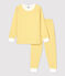 Unisex Pinstriped Yellow Organic Cotton Tube Knit Pyjamas yellow/white