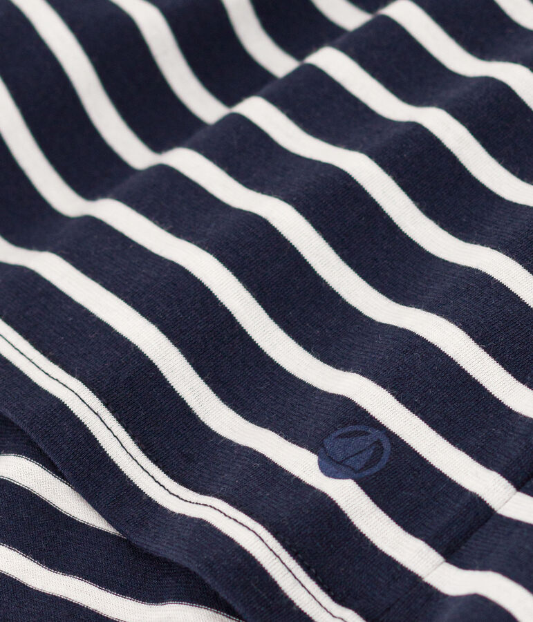 Women's The Straight long-sleeved V-neck T-shirt in fine jersey blue/white