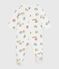 Babies' printed tube knit pyjama suit MARSHMALLOW white/MULTICO white
