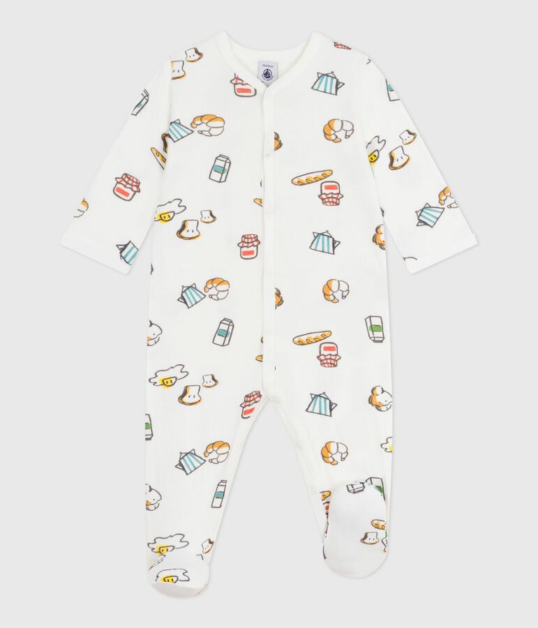Babies' printed tube knit pyjama suit white/multicolor