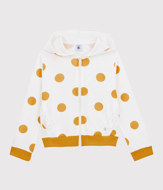 Girls' Hooded Sweatshirt MARSHMALLOW white/BOUDOR yellow