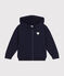 Girls' hooded zip-up fleece sweatshirt SMOKING blue