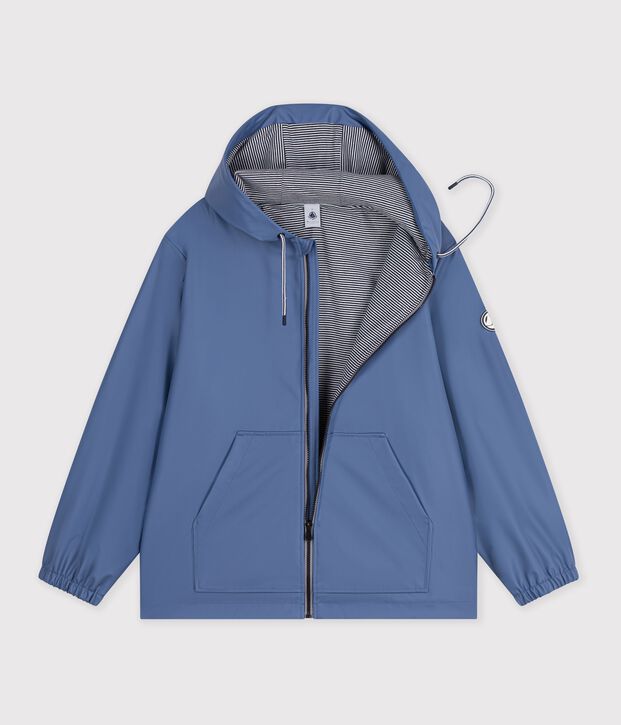 Women's short raincoat blue