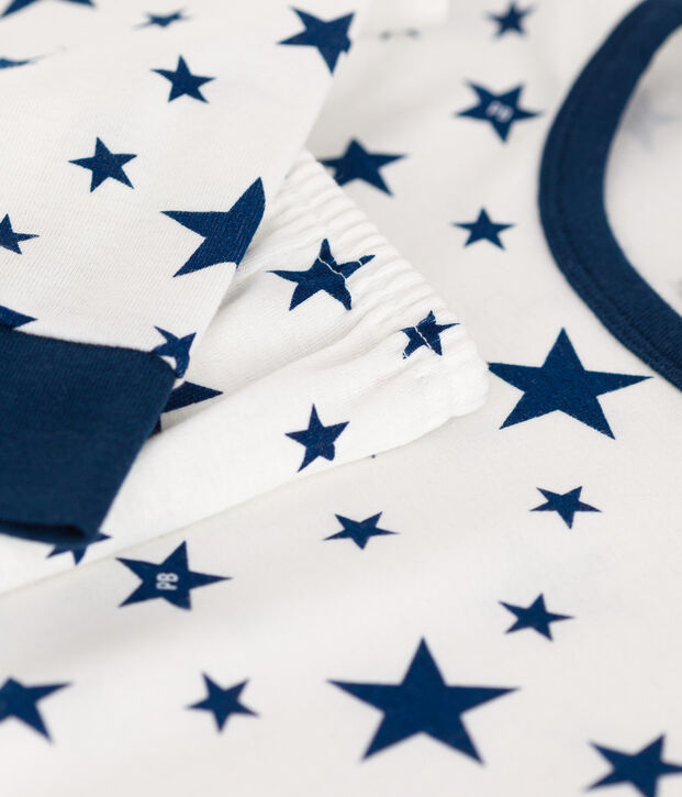 Children's star print cotton pyjamas blue/blue