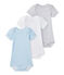 Set of 3 baby boys' short-sleeved bodysuits LOT white