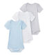 Set of 3 baby boys' short-sleeved bodysuits