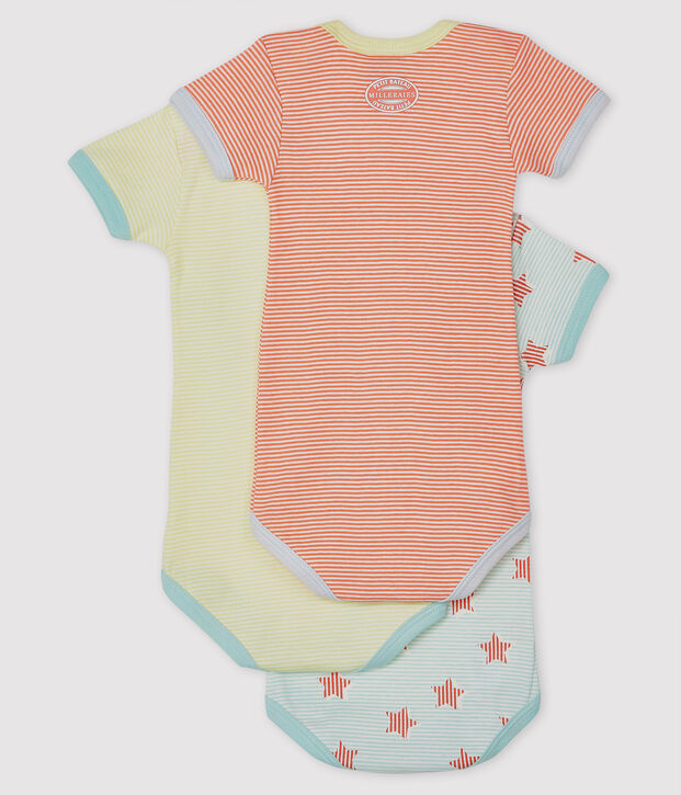 Unisex Baby's Short-Sleeved Bodysuit - 3-Piece Set multicolor