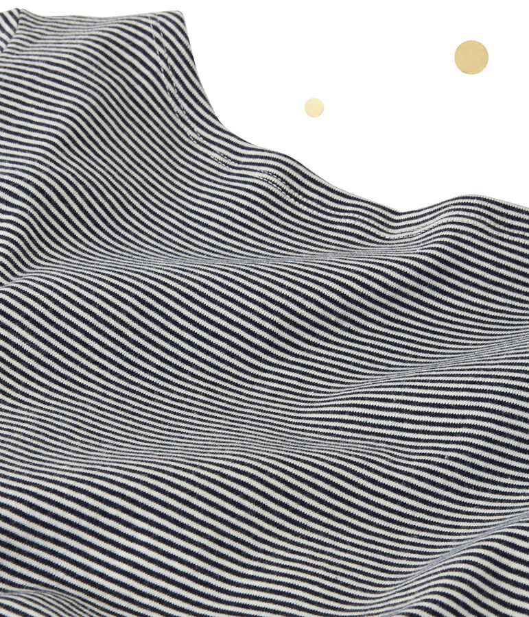 Robe longue femme &agrave; manches longues. Petit bateau x Marie-Agn&egrave;s Gillot SMOKING blue/COQUILLE beige