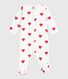 Babies' brushed fleece heart-print pyjamas with a collar
