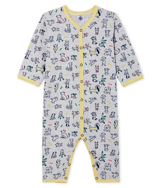 Baby Boys' Footless Ribbed Sleepsuit POUSSIERE grey/MULTICO white