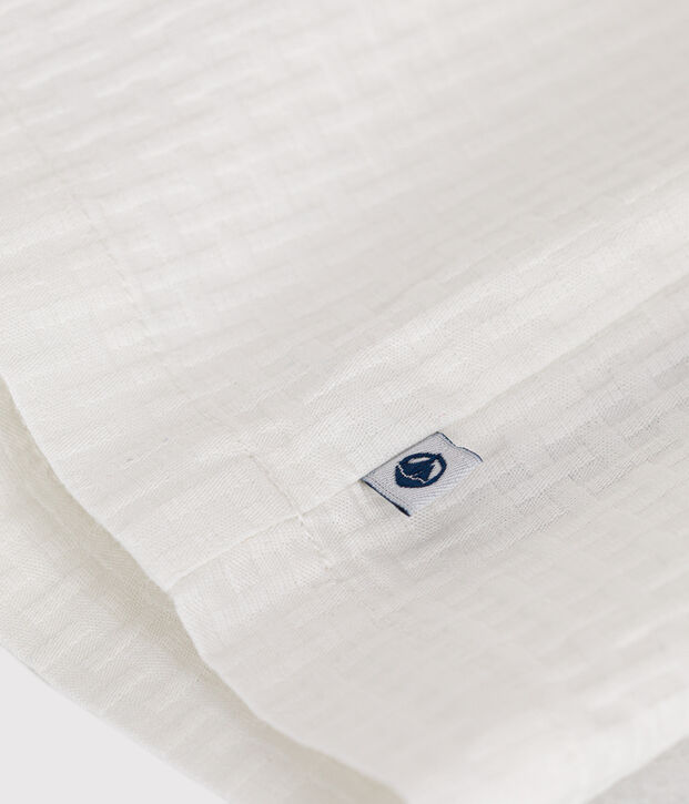 Babies' Sleeveless Textured Cotton Dress white