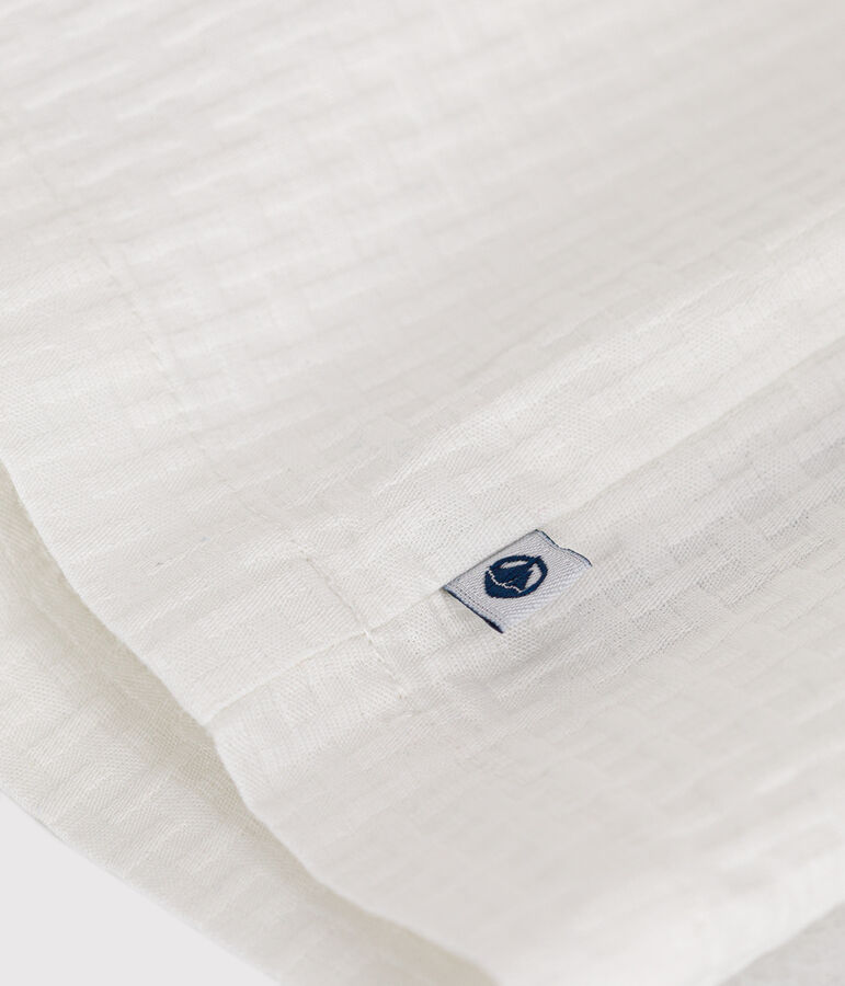 Babies' Sleeveless Textured Cotton Dress white