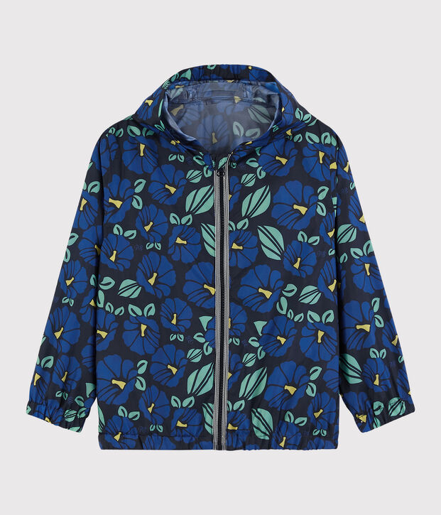 Boys' Recycled Polyester Windbreaker blue/multicolor