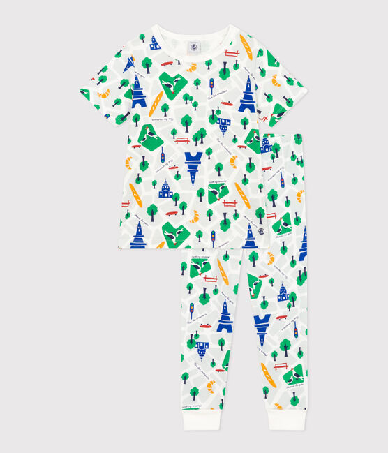 Children's Paris Print Cotton Pyjamas MARSHMALLOW white/MULTICO white