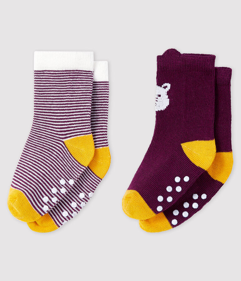 Pack of 2 pairs of baby socks multicolor