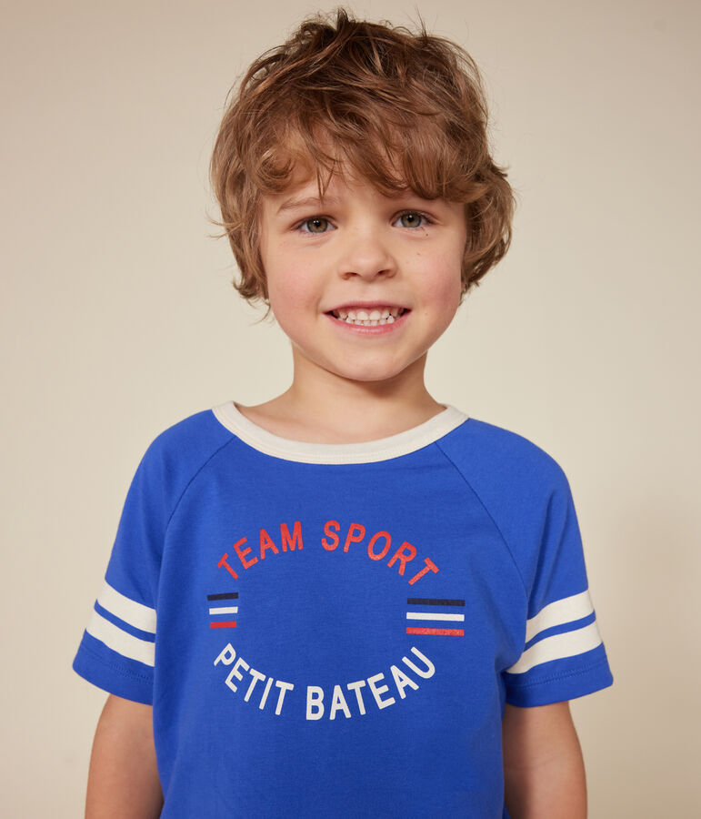Boys' short-sleeved fine jersey T-Shirt blue