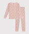 Children's fitted floral print cotton pyjamas SALINE /MARSHMALLOW