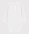 Baby girl's long-sleeved bodysuit MARSHMALLOW white/MEDIEVAL blue