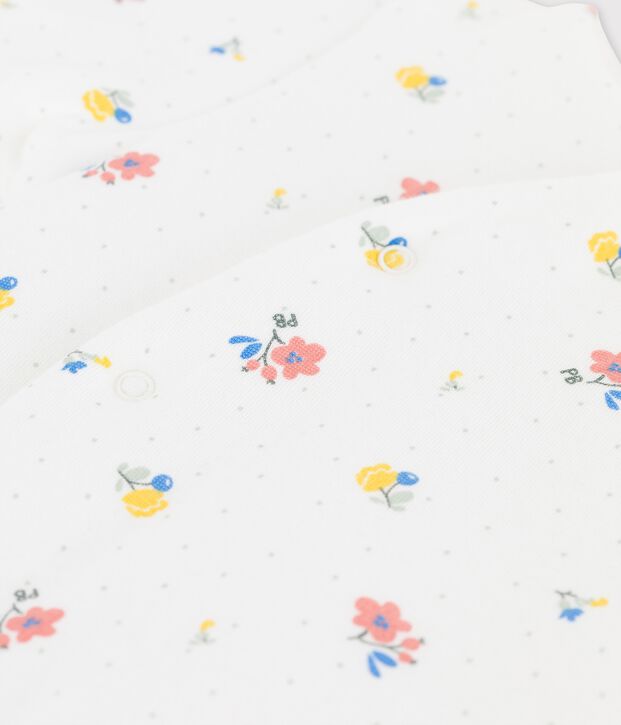 Babies' Organic Tube Knit Print Long Playsuit white/pink