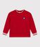 Children's long-sleeved plain cotton T-shirt red