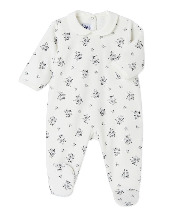 Baby girl's printed sleeper white/multicolor