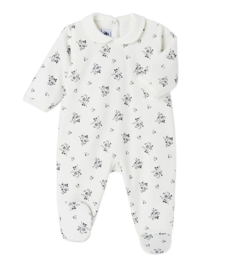 Baby girl's printed sleeper LAIT white/MULTICO white