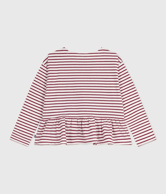 Children's cotton Breton top MILK red/AMARANTE