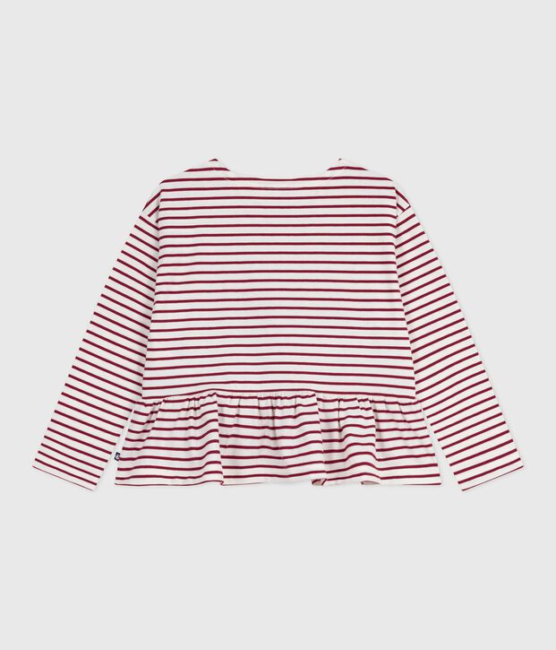 Children's cotton Breton top red/red