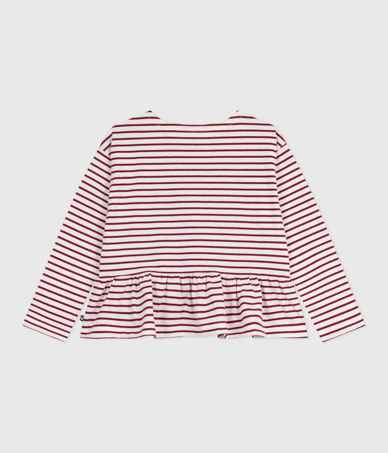 Children's cotton Breton top Ecru/red