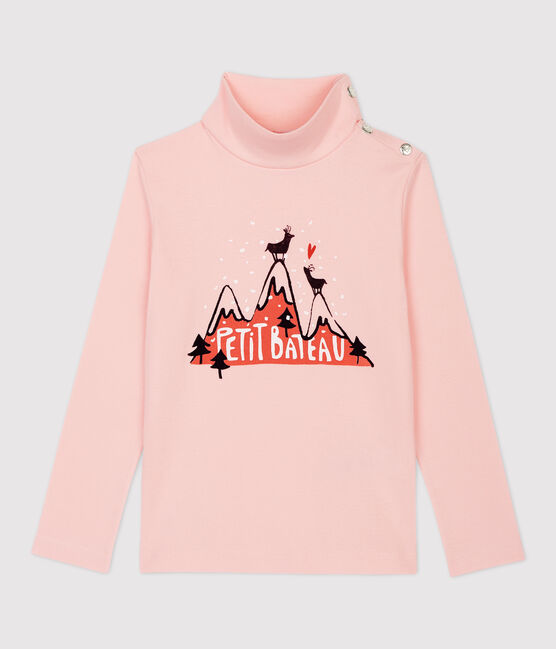 Girls' Cotton Polo Neck MINOIS pink