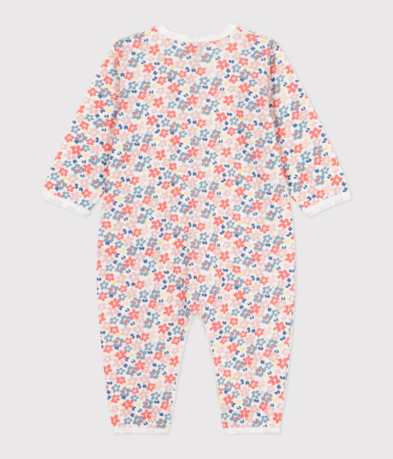 Babies' printed cotton footless pyjama suit MARSHMALLOW white/MULTICO white