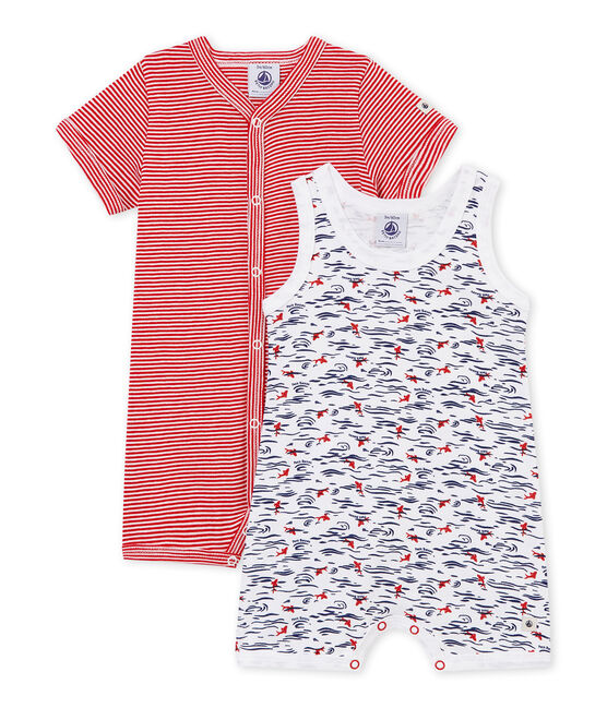 Set of 2 baby boy's rompers . white