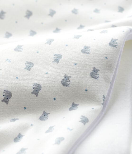 Babies' Rib Knit Sleeping Bag MARSHMALLOW white/GRIS grey/MULTICO