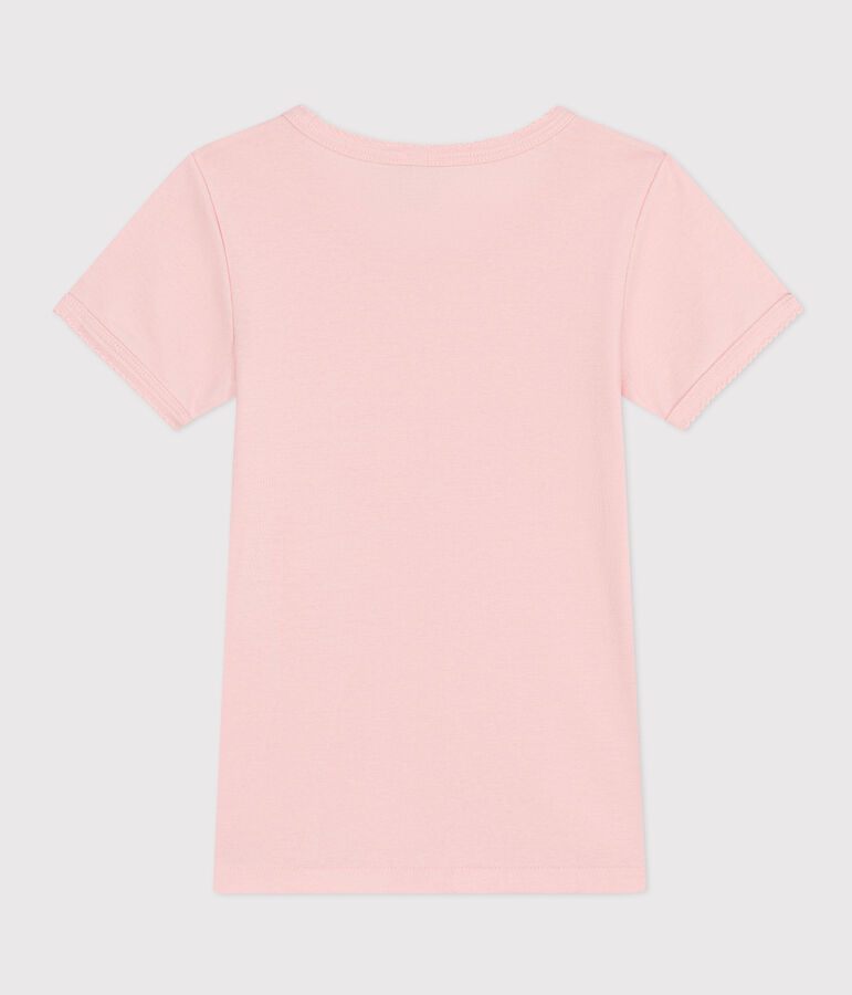 Little girls' short-sleeved cotton T-shirt pink
