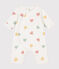 Long cotton onesie for baby MARSHMALLOW white/MULTICO white