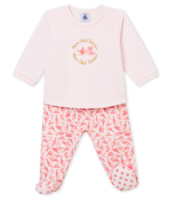 Baby girl's pyjamas VIENNE pink/MULTICO white