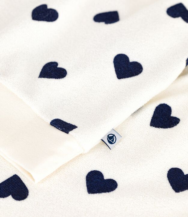 Women's cotton terry pyjamas printed with hearts blue/blue