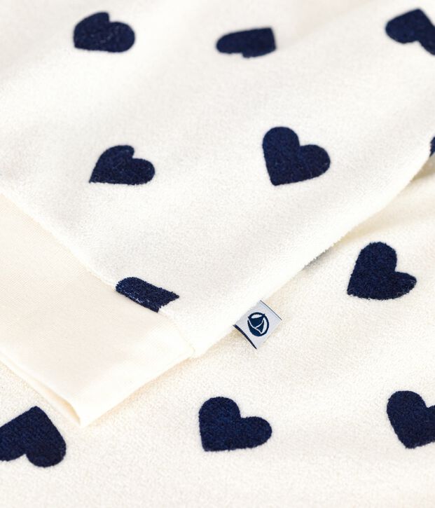 Women's cotton terry pyjamas printed with hearts blue/blue