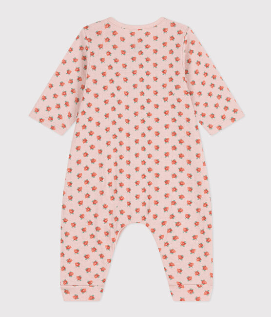 Babies' Floral Cotton Tube Knit Jumpsuit SALINE pink/MULTICO white