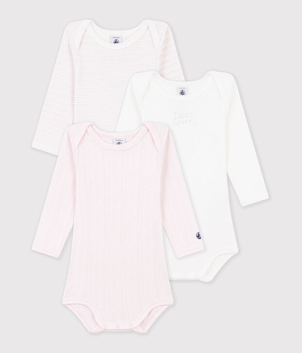 Lot de bodies manches longues en coton multicolor