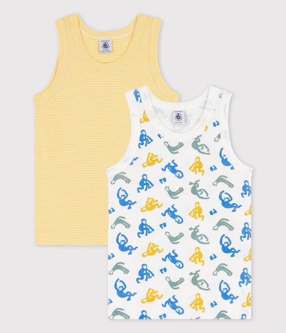 Boys' Glow-In-The-Dark Monkey Cotton Vests - 2-Pack variante 1